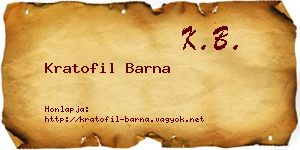 Kratofil Barna névjegykártya