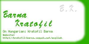 barna kratofil business card